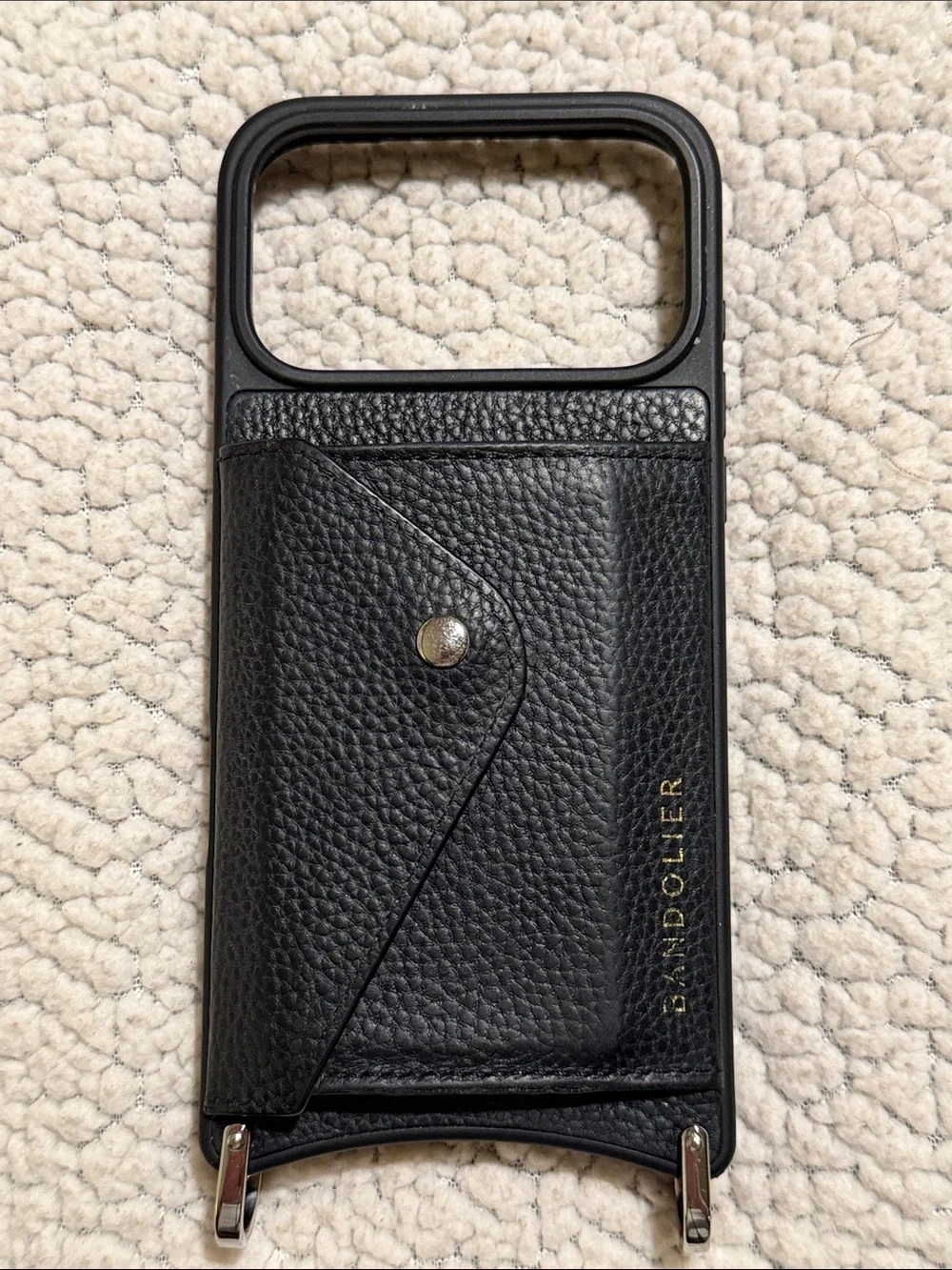 Bandolier iPhone 17 Pro Max Haley Side Slot Black Phone Case w/ Crossbody Strap